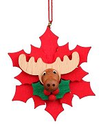 Poinsettia & Elk<br>Ulbricht Ornament